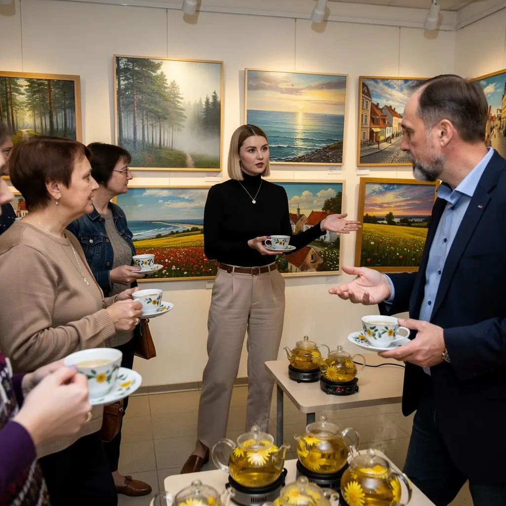 Švelni arbatos spalva, primenanti saulėlydį.